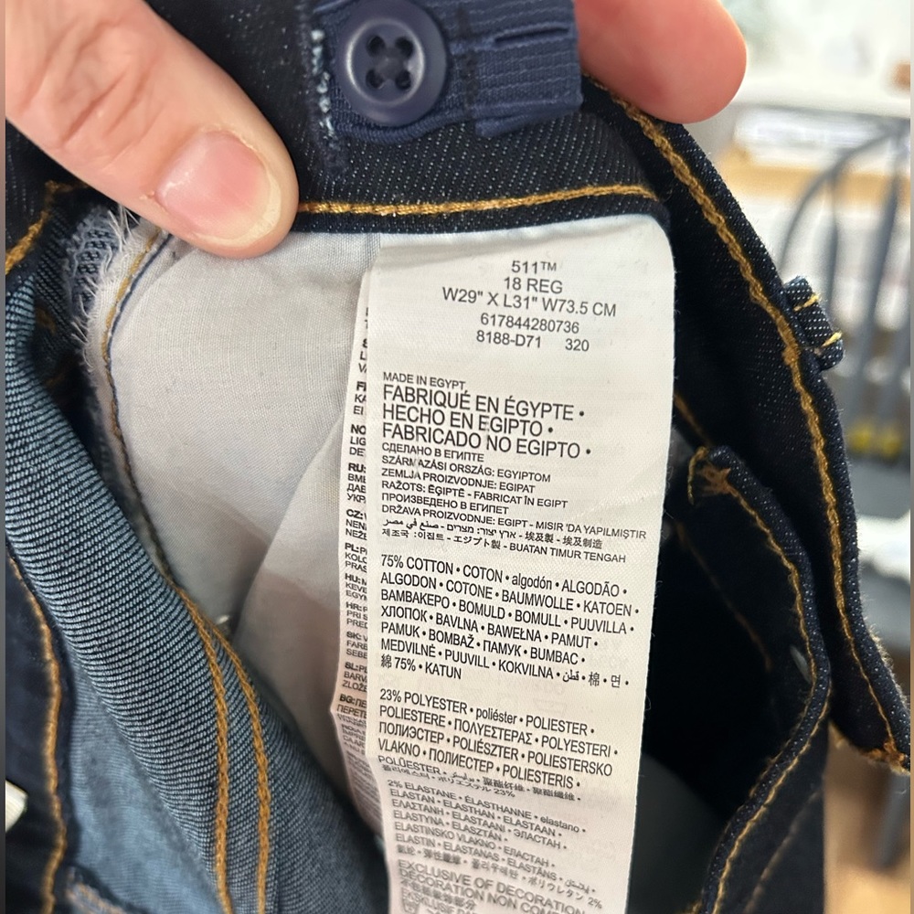 Levi Performance 511 Slim (18Reg) Adjustable waistband 29x31 - Picture 6 of 6